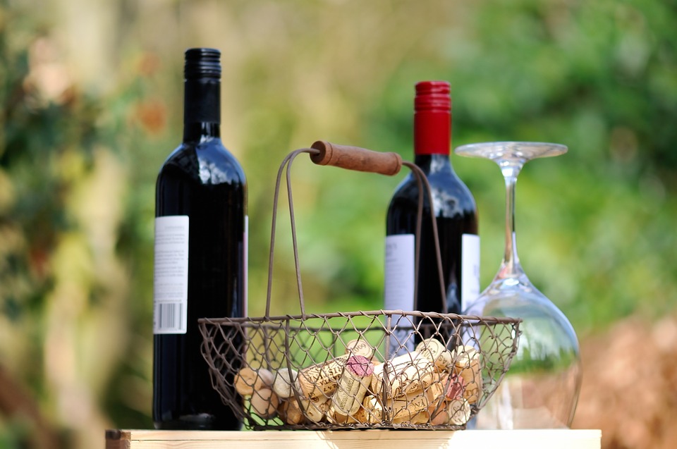 <img src="ana.jpg" alt="red wine bottles and corks outside"/> 