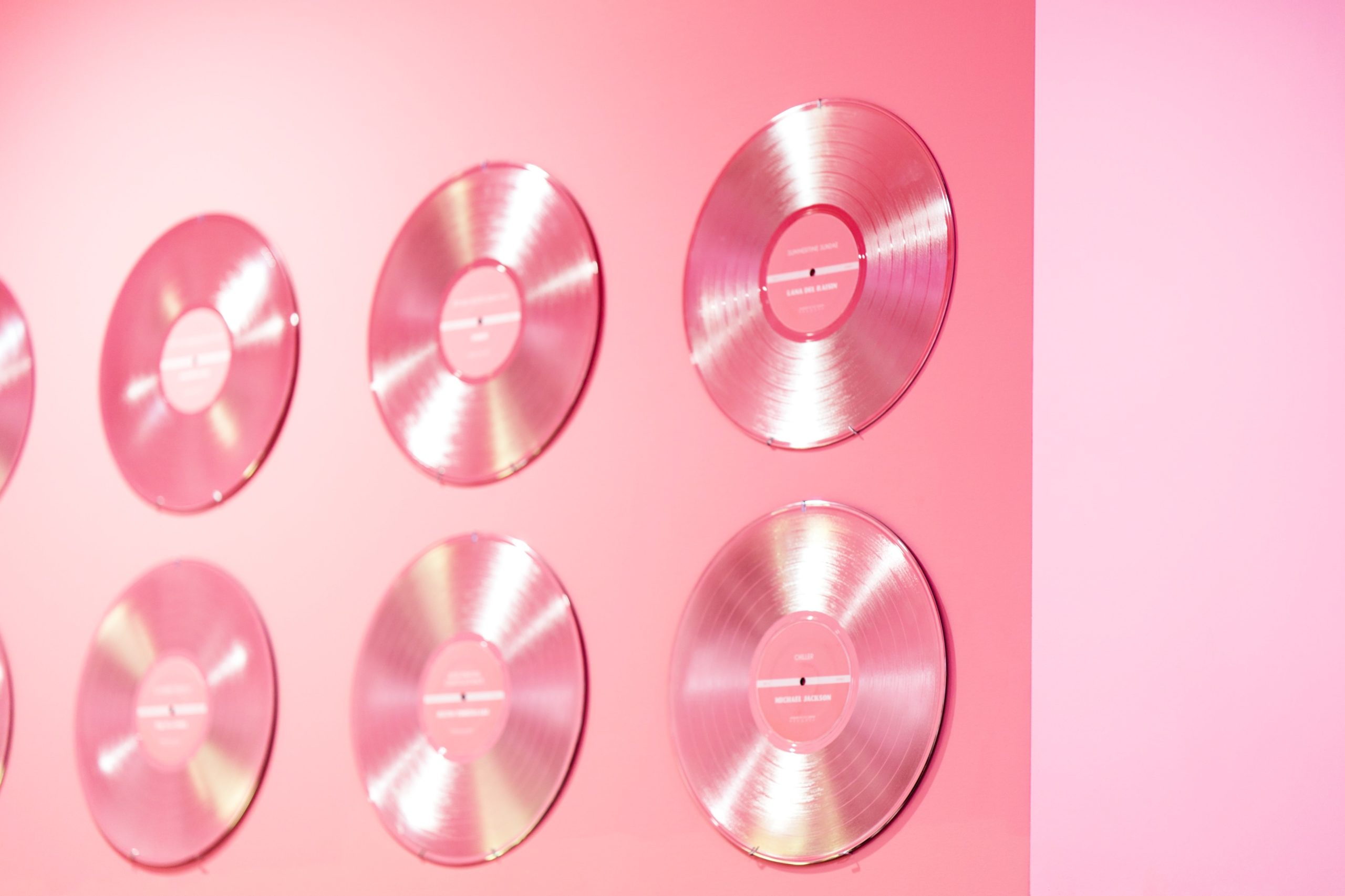 <img src="pink.jpg" alt="pink records on a pink wall"/> 