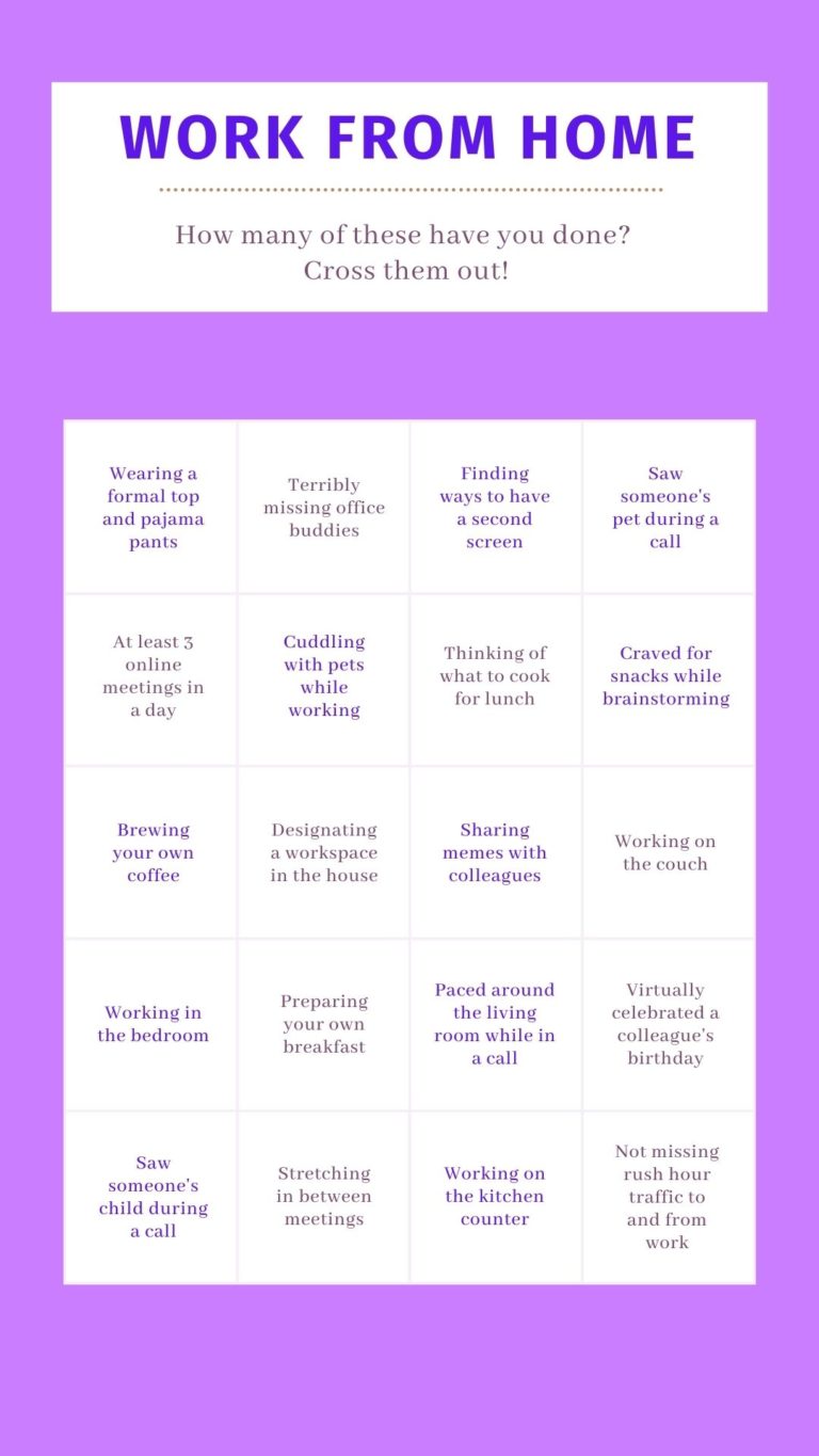 Work From Home Bingo Game - Faded Spring