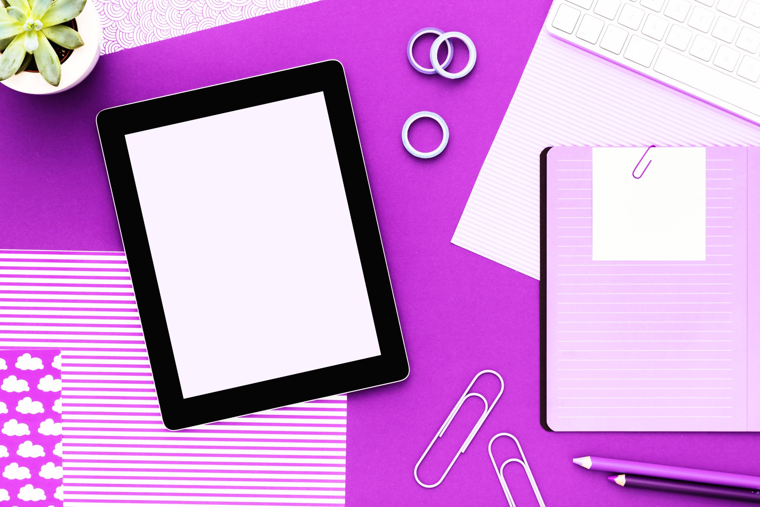 <img src="purple.jpg" alt="purple ipad and notebook"/> 