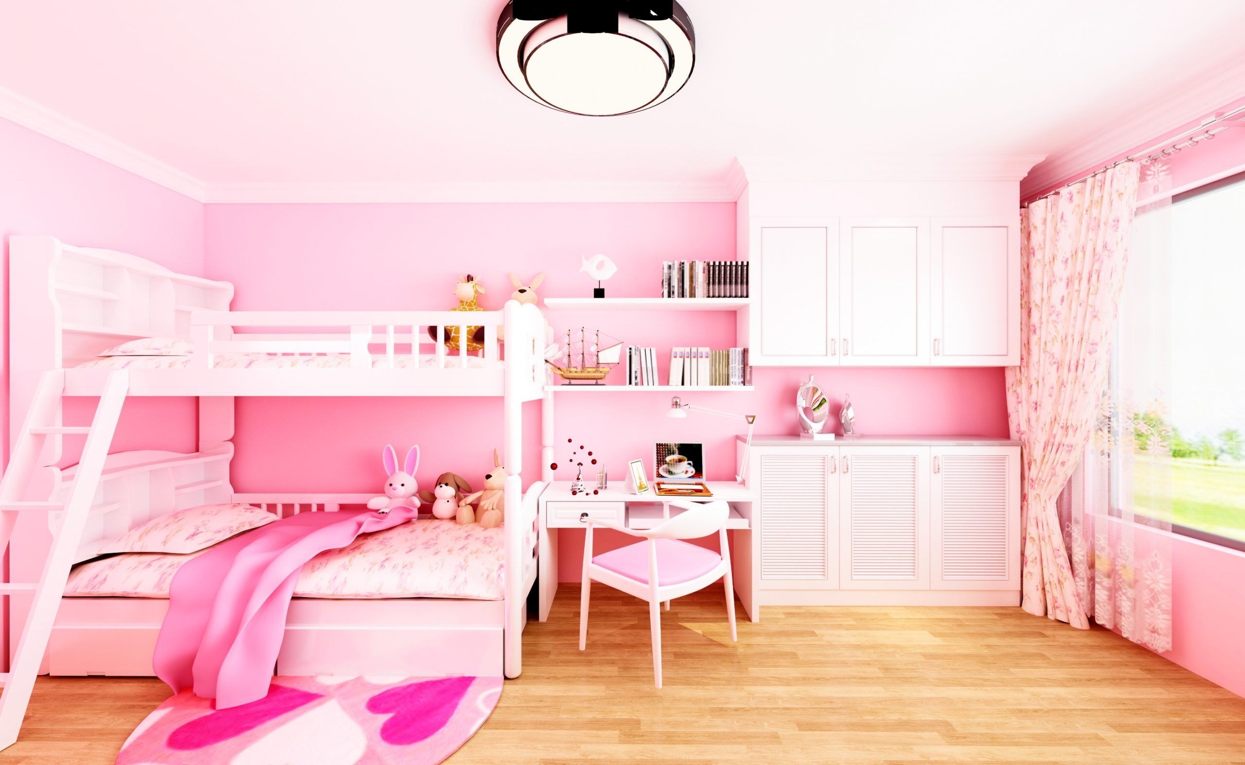 <img src="kids.jpg" alt="kids pink bedroom with bunk beds"/> 