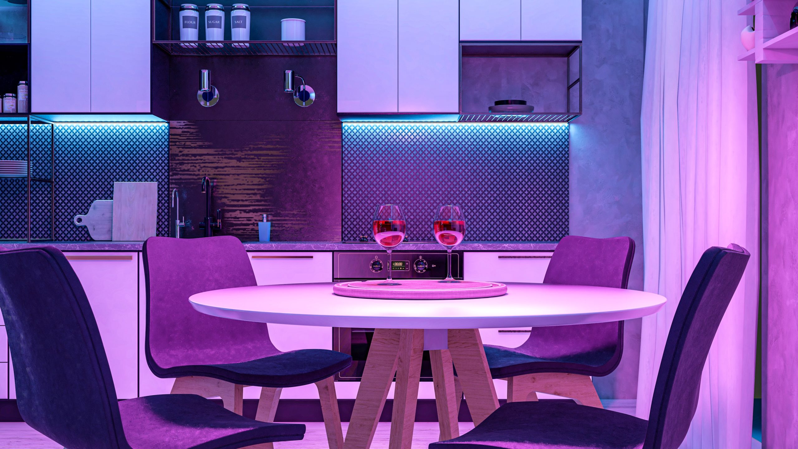<img src="purple.jpg" alt="purple ambient lighting in kitchen"/> 