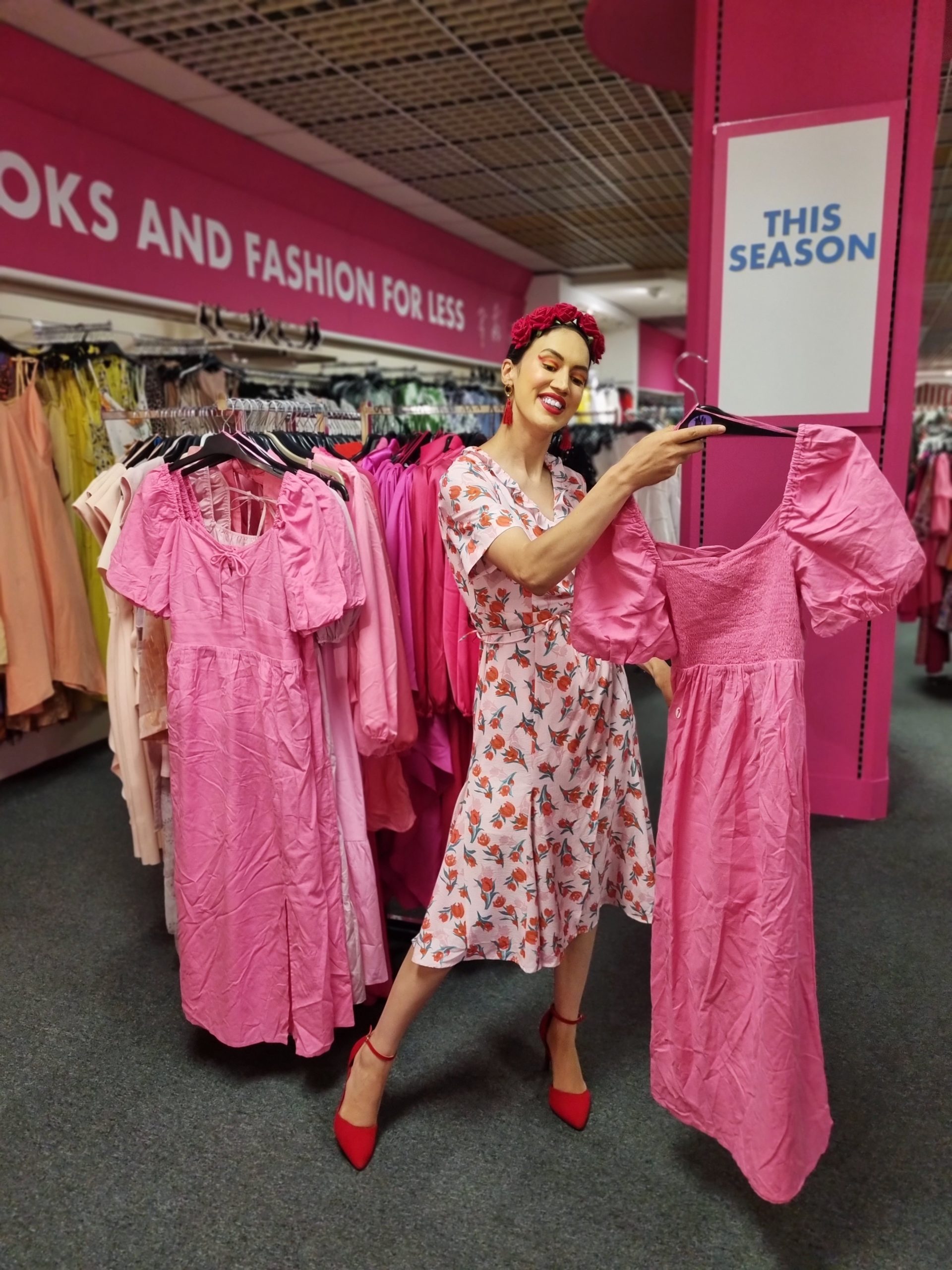 <img src="ana.jpg" alt="ana smiling at pink thrifted cotton dress "/> 