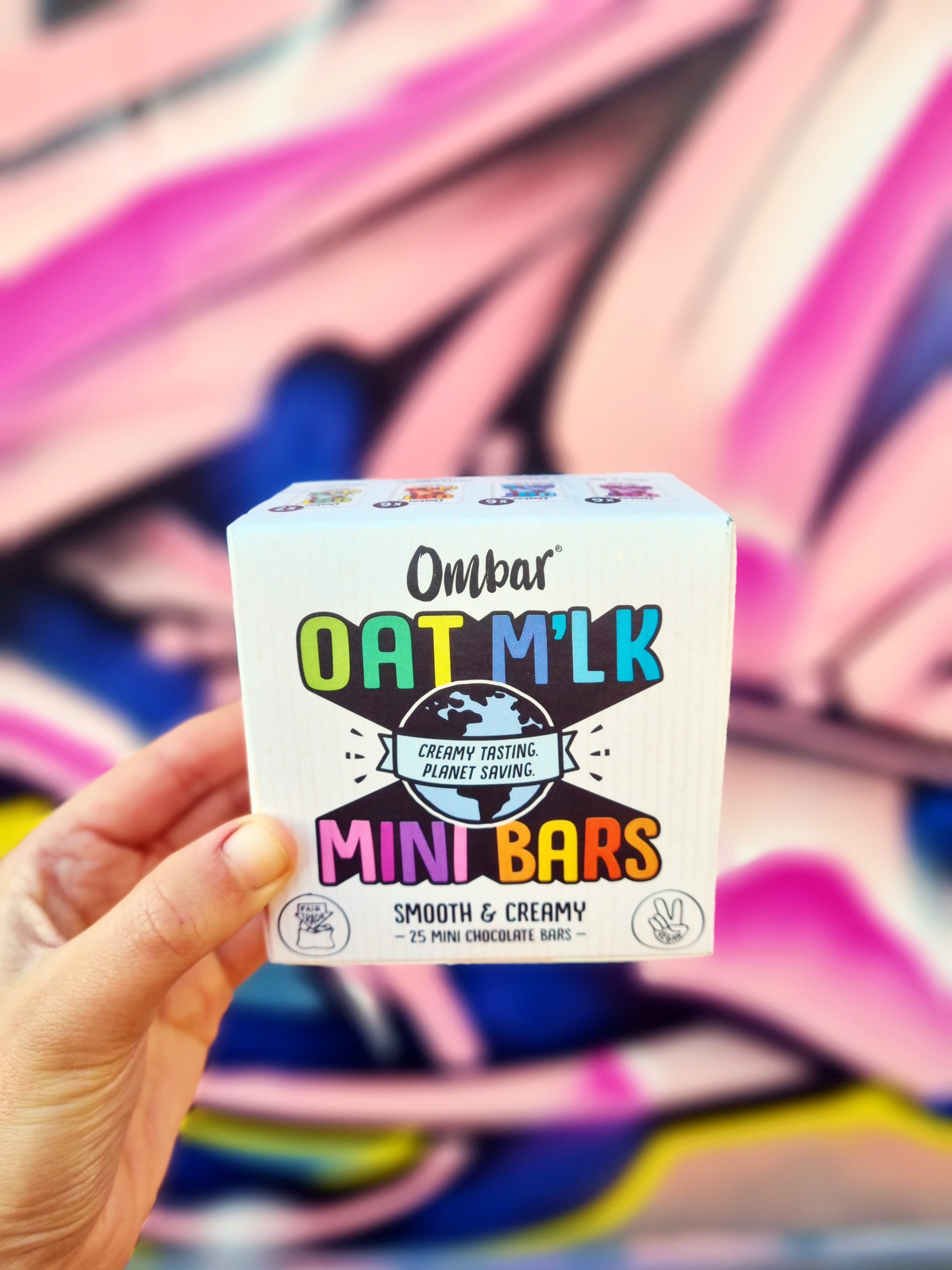 <img src="ombar.jpg" alt="ombar oat milk chocolate mini bars"/> 