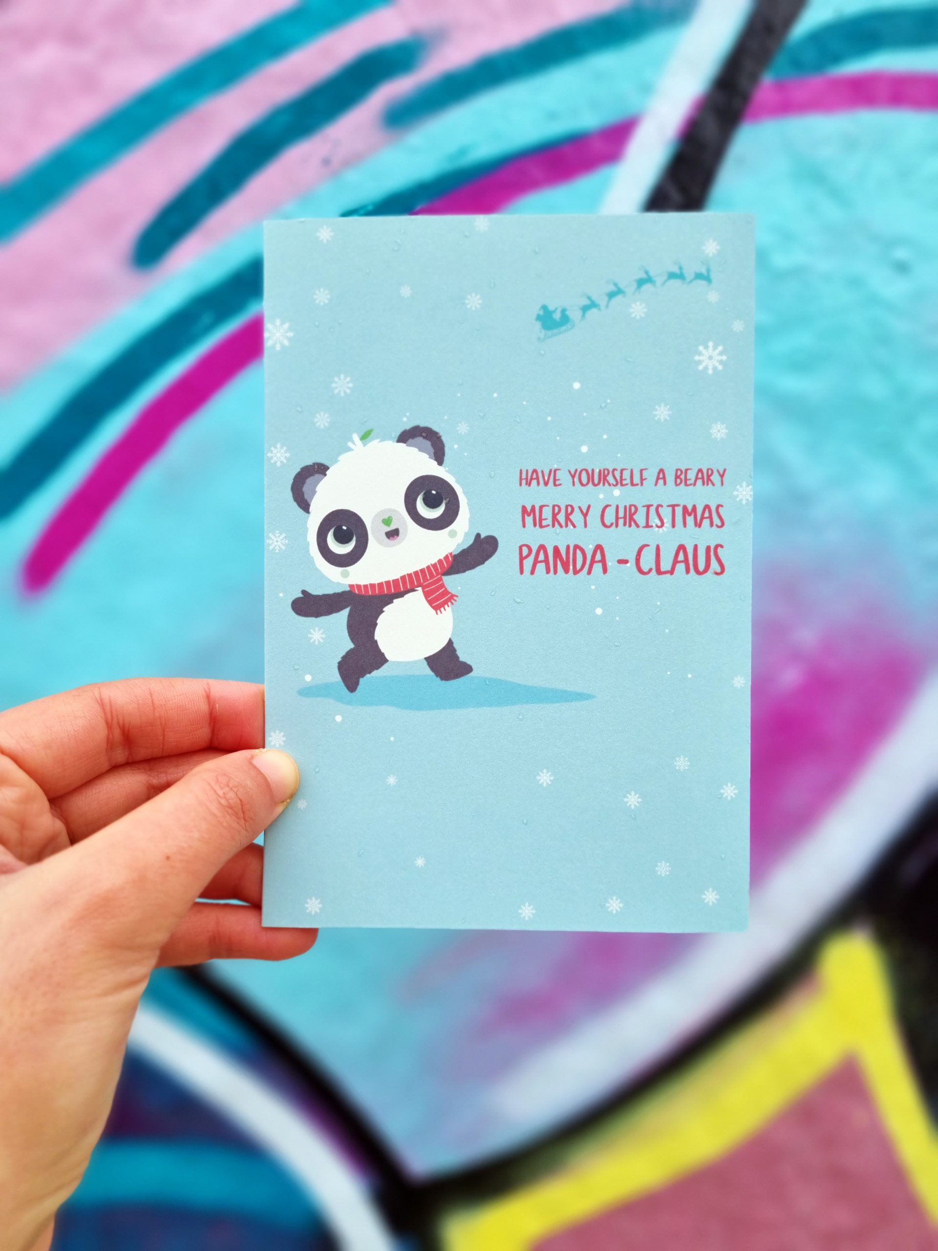 <img src="panda.jpg" alt="panda joy blue eco christmas card"/> 