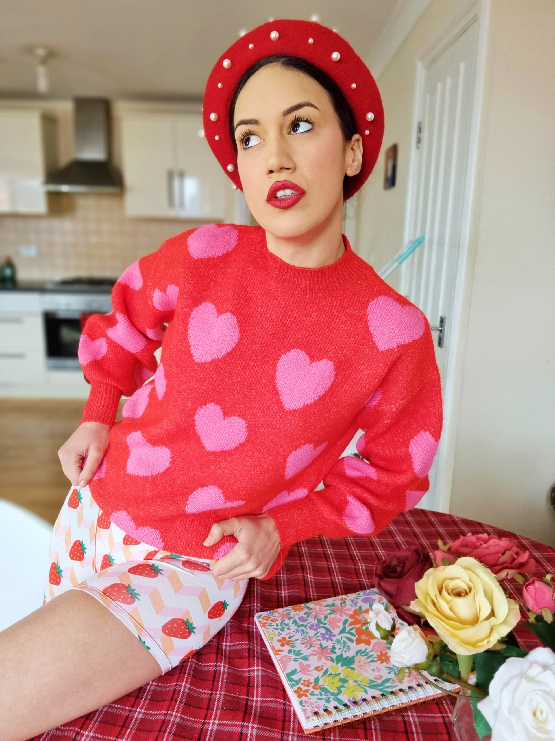 <img src="ana.jpg" alt="ana sitting on the table in strawberry pink colourful underwear"> 