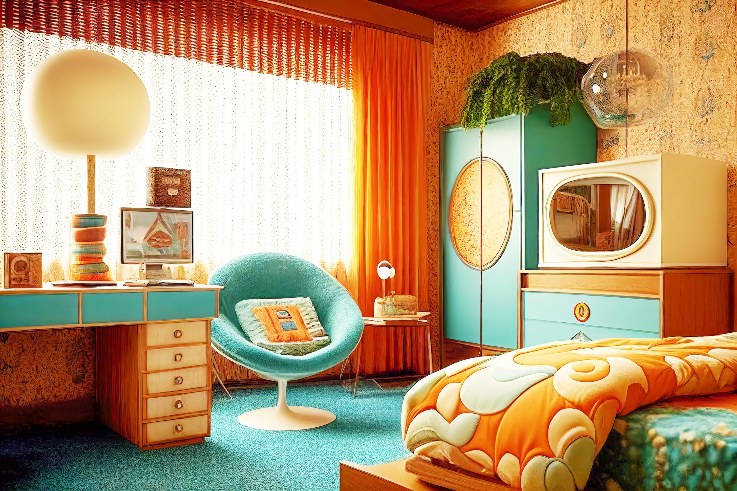 <img src="orange.jpg" alt="orange 70s bedroom style"/> 