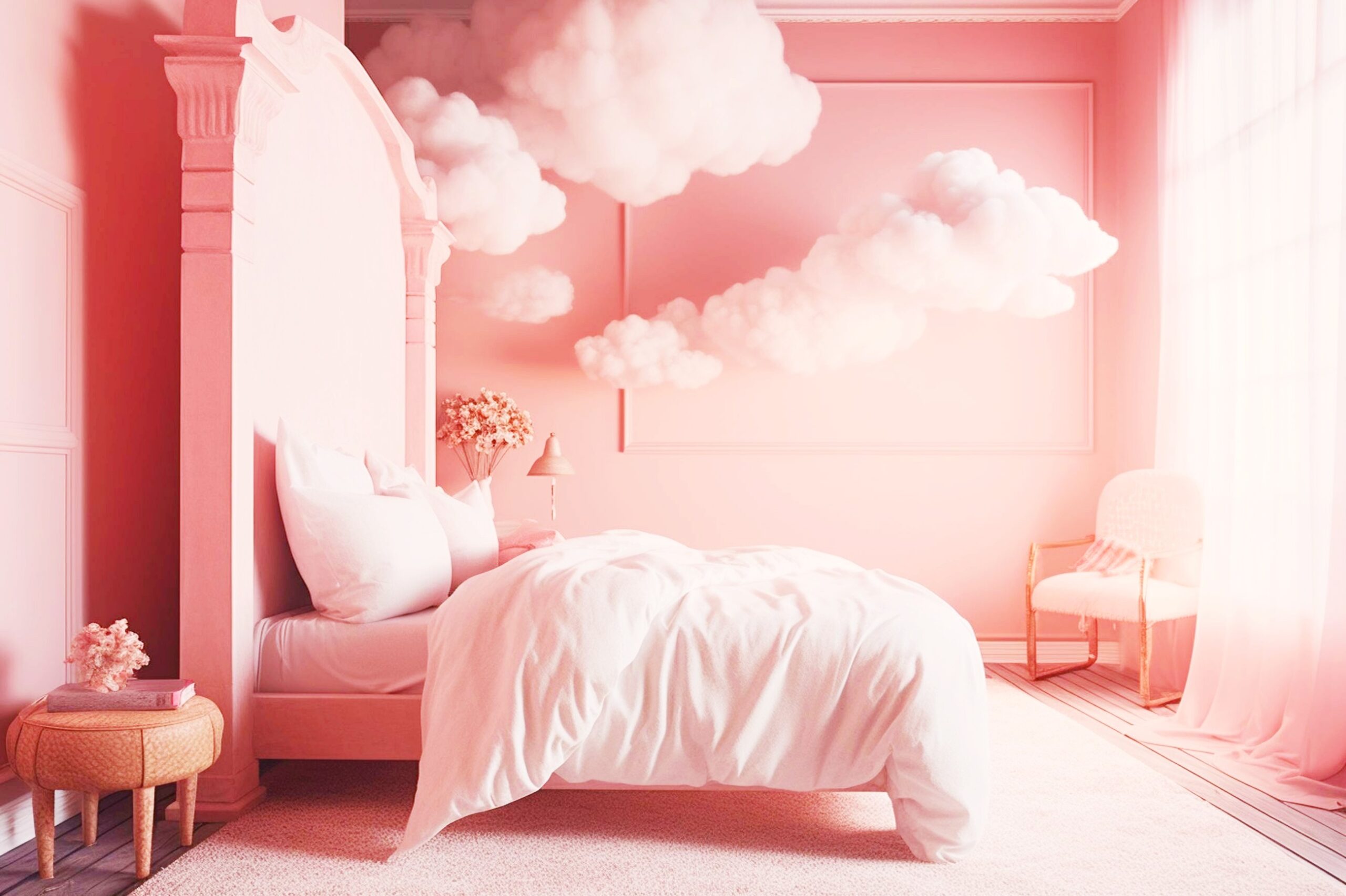 <img src="pink.jpg" alt="pink budget friendly bedroom ideas"/>