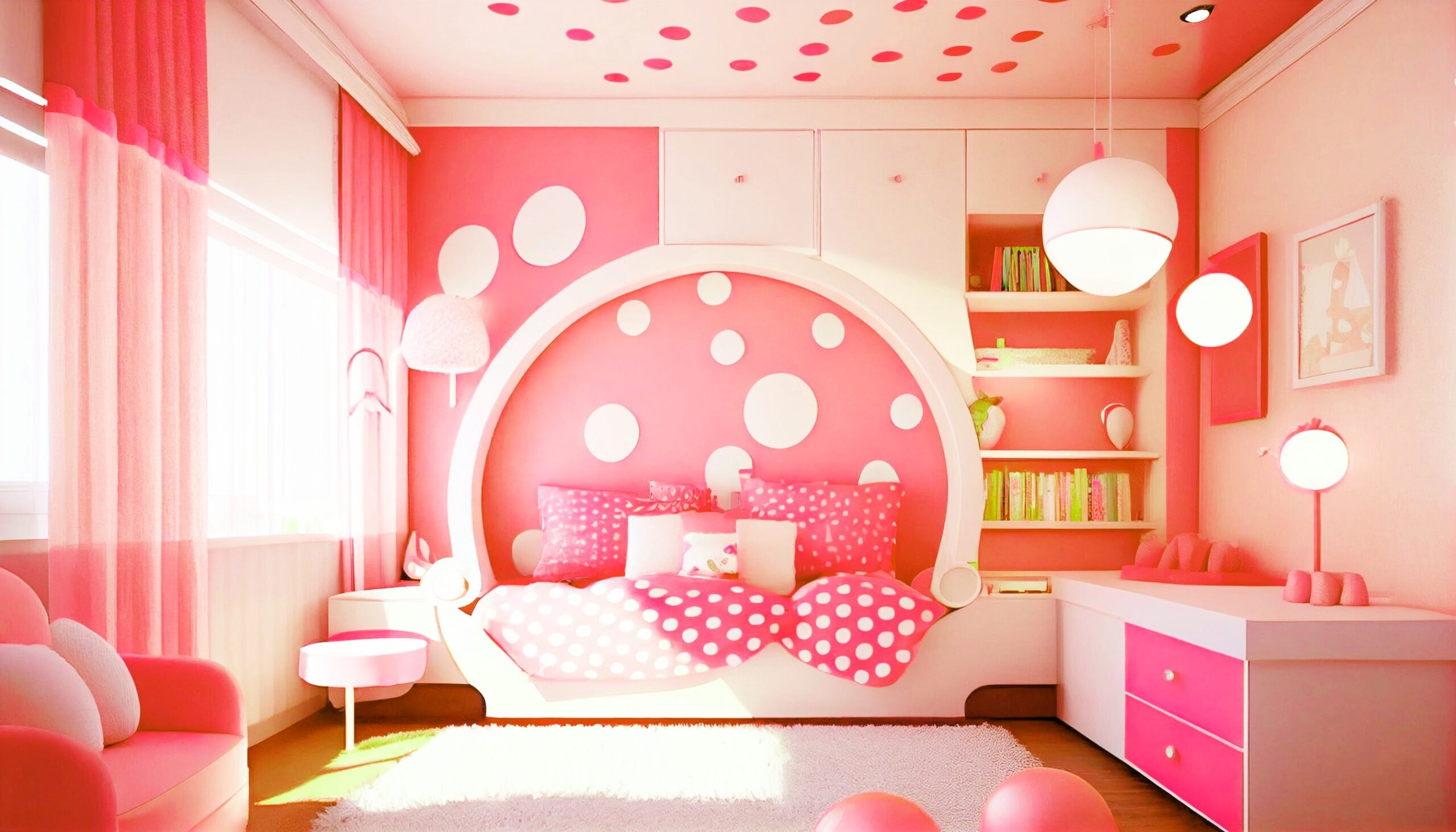 <img src="pink.jpg" alt="pink polka dot bedroom decor"/>