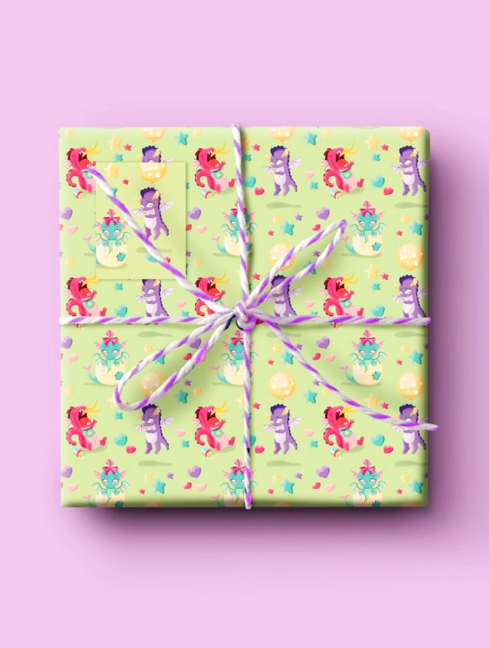 <img src="curlicue.jpg" alt="curlicue baby dragon wrapping paper"/>