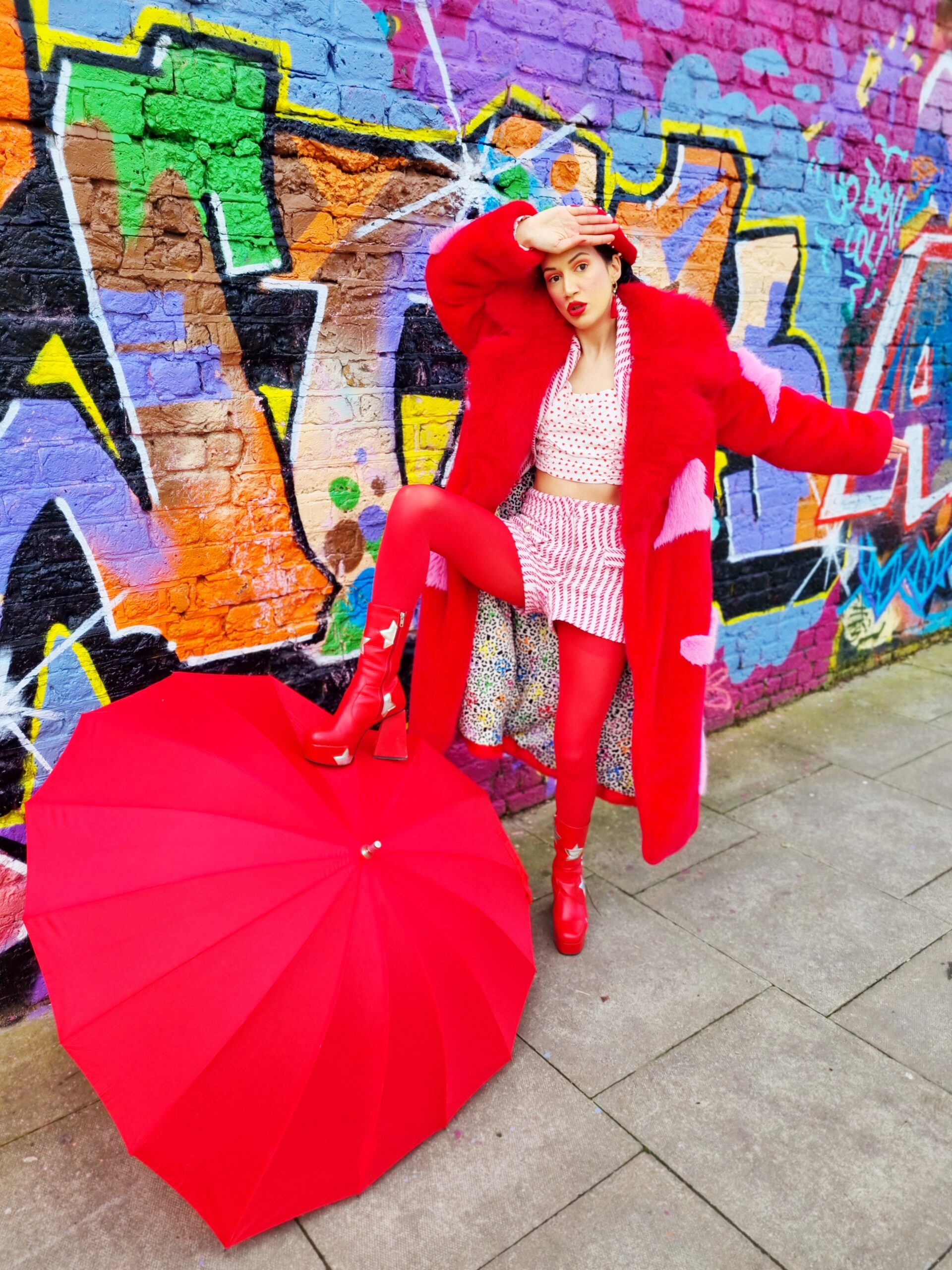 <img src="ana.jpg" alt="ana in red heart coat with umbrella"/>