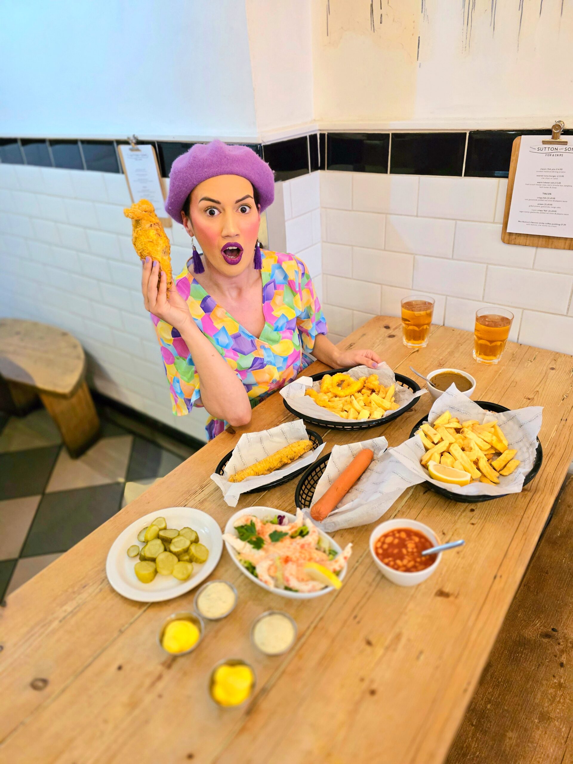 <img src="ana.jpg" alt="ana eating vegan fish and chips"/>