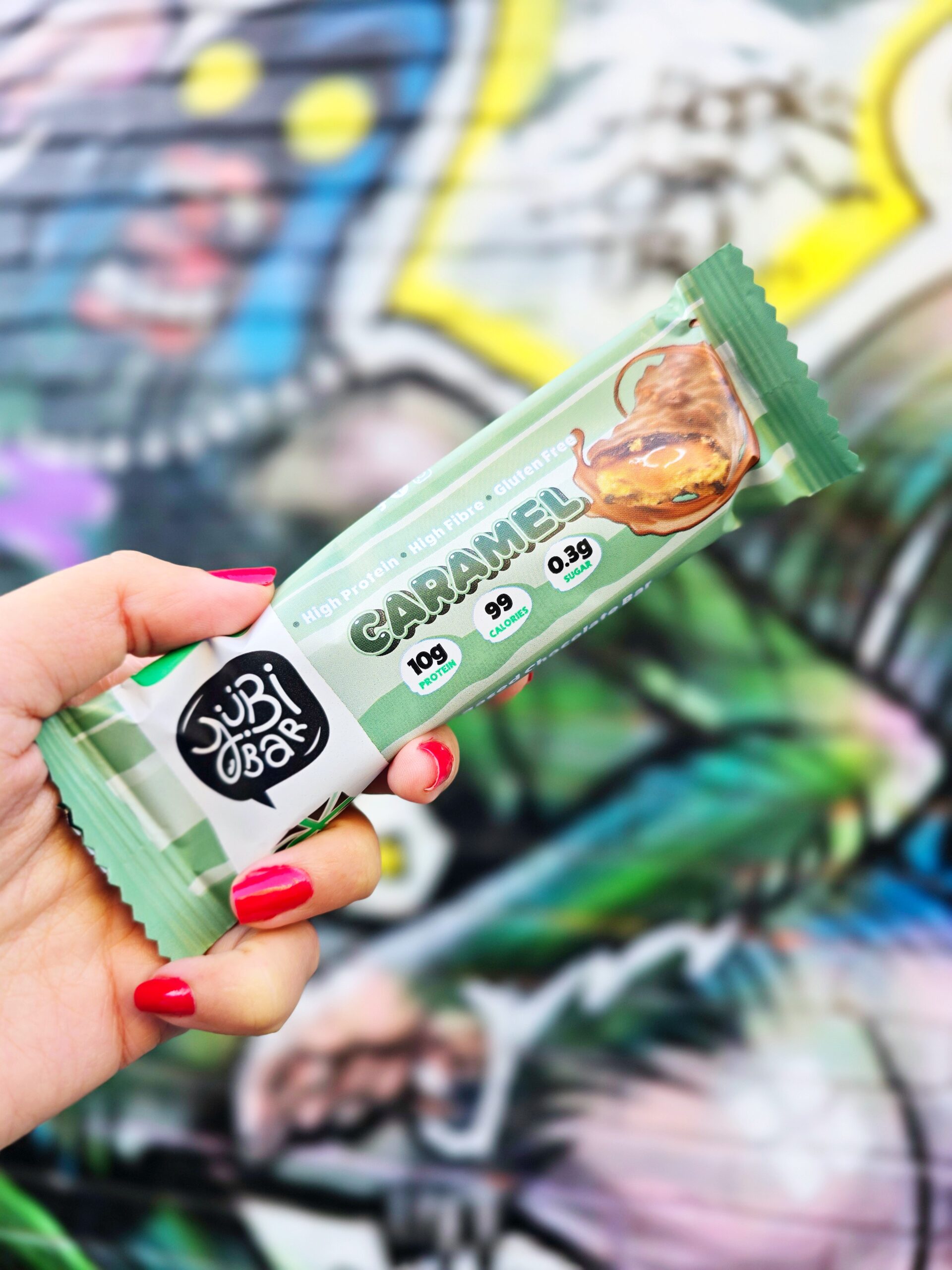<img src="yubi.jpg" alt="yubi bar caramel vegan protein"/> 